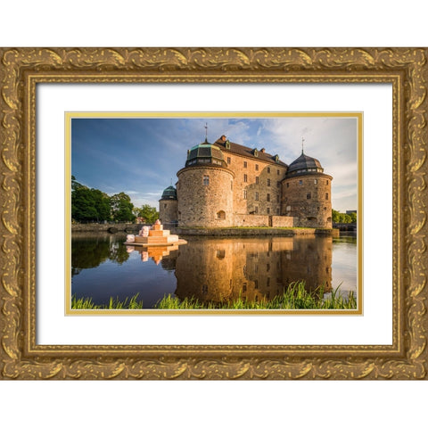 Sweden-Narke-Orebro-Orebro Castle-exterior Gold Ornate Wood Framed Art Print with Double Matting by Bibikow, Walter
