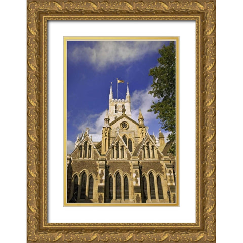 Great Britain, London The Southwark Cathedral Gold Ornate Wood Framed Art Print with Double Matting by Flaherty, Dennis