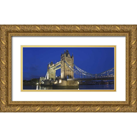 Great Britain, London The historic Tower Bridge Gold Ornate Wood Framed Art Print with Double Matting by Flaherty, Dennis