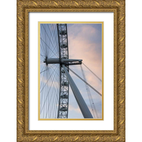 Great Britain, London London Eye Ferris wheel Gold Ornate Wood Framed Art Print with Double Matting by Young, Bill
