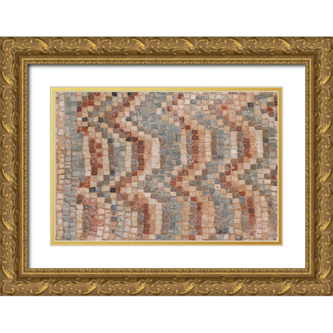Cyprus-Roman archaeological site of Kourion Detail of ancient mosaic floor Gold Ornate Wood Framed Art Print with Double Matting by Hopkins, Cindy Miller