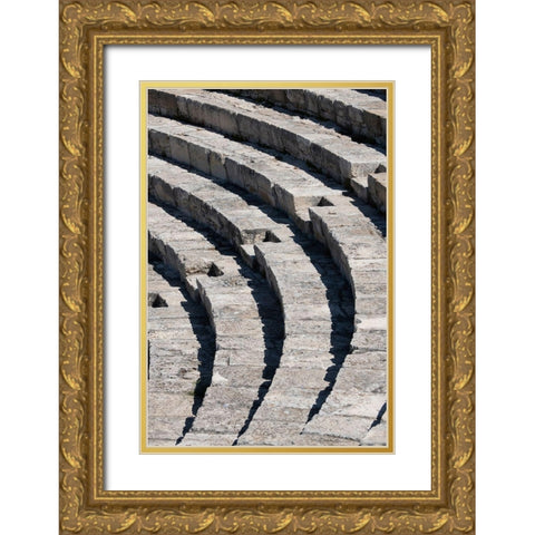 Cyprus-ancient archaeological site of Kourion The Theatre-circa 2nd century BC-seats 3,000 Gold Ornate Wood Framed Art Print with Double Matting by Hopkins, Cindy Miller