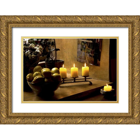 Estonia, Tallinn Still life inside coffee shop Gold Ornate Wood Framed Art Print with Double Matting by Ross, Nancy ,  Steve
