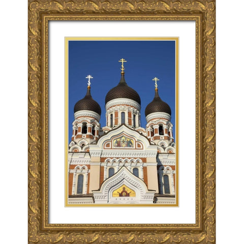 Estonia, Tallinn Alexander Nevsky Cathedral Gold Ornate Wood Framed Art Print with Double Matting by Zuckerman, Jim