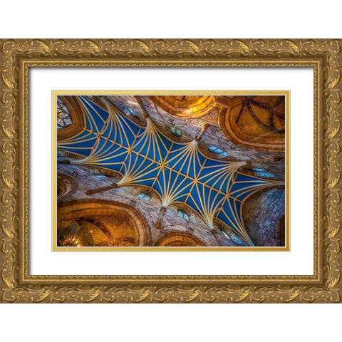 Scotland-Edinburgh 12th century ceiling in St Giles Cathedral Gold Ornate Wood Framed Art Print with Double Matting by Jaynes Gallery