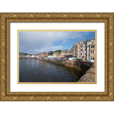 Scotland The waterfront of Oban Gold Ornate Wood Framed Art Print with Double Matting by Tharp, Brenda