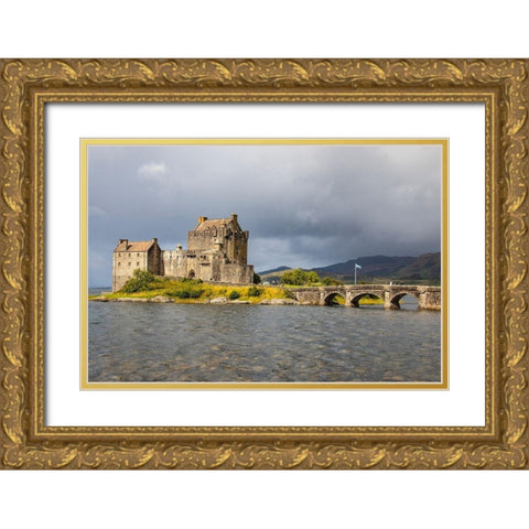 The original castle was built on this site in the 13th century to protect the lands of Kintail Gold Ornate Wood Framed Art Print with Double Matting by Ostrowitz, Mallorie