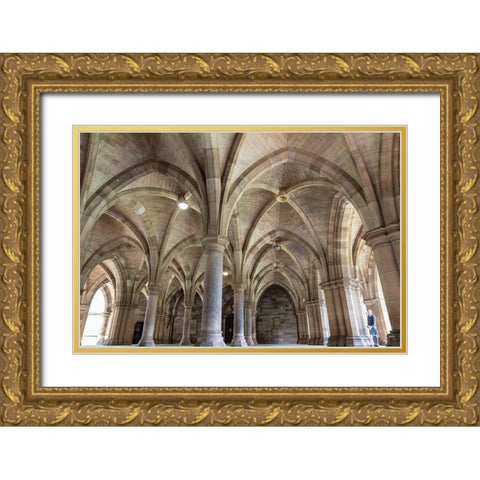 Old Cloisters Glasgow University-Scotland Gold Ornate Wood Framed Art Print with Double Matting by Norring, Tom