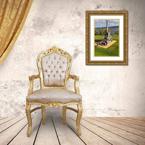 Defensive stone slingshot Urquhart Castle Loch Ness-Scotland Gold Ornate Wood Framed Art Print with Double Matting by Norring, Tom