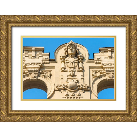 Art Nouveau building on Alberta Street in central Riga-Latvia Gold Ornate Wood Framed Art Print with Double Matting by Su, Keren