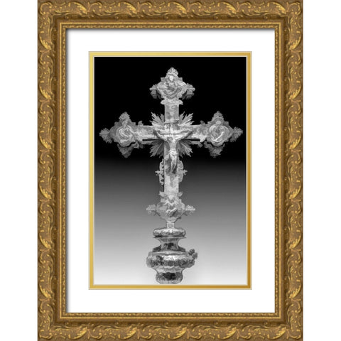 Montenegro-Kotor Abstract of decorated orthodox Christian cross Gold Ornate Wood Framed Art Print with Double Matting by Jaynes Gallery
