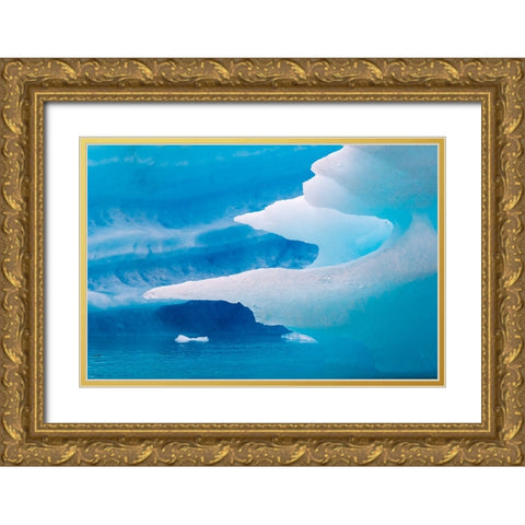 Close up of blue ice in the fjord of Narsarsuaq-Greenland Gold Ornate Wood Framed Art Print with Double Matting by Su, Keren