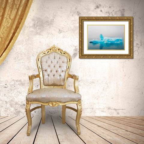 Blue iceberg in the fjord of Narsarsuaq-Greenland Gold Ornate Wood Framed Art Print with Double Matting by Su, Keren