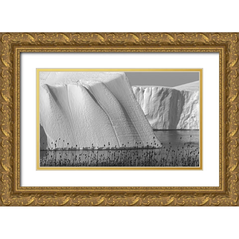 Icebergs of Sermermiut-Ilulissat-Greenland Gold Ornate Wood Framed Art Print with Double Matting by Su, Keren
