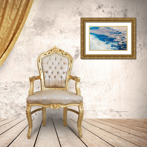 Aerial view of Greenland Gold Ornate Wood Framed Art Print with Double Matting by Su, Keren