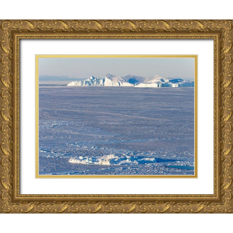 Winter at the Ilulissat Fjord-located in the Disko Bay in West Greenland Gold Ornate Wood Framed Art Print with Double Matting by Zwick, Martin