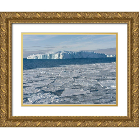 Winter at the Ilulissat Fjord-located in the Disko Bay in West Greenland Gold Ornate Wood Framed Art Print with Double Matting by Zwick, Martin