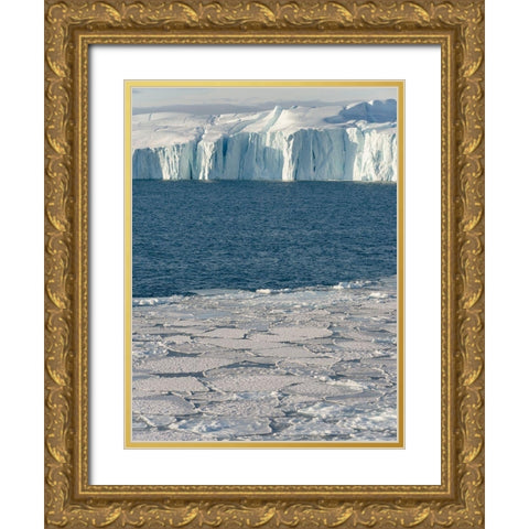 Winter at the Ilulissat Fjord-located in the Disko Bay in West Greenland Gold Ornate Wood Framed Art Print with Double Matting by Zwick, Martin