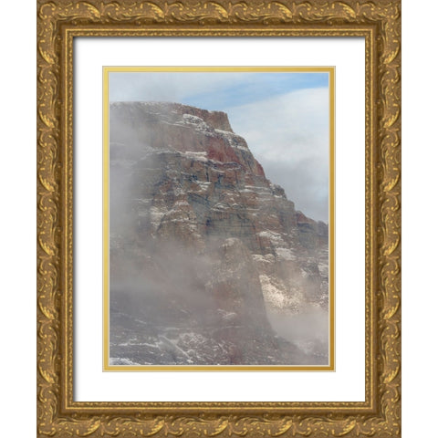Storen Island-frozen into the sea ice of the Uummannaq fjord system during winter-Greenland-Danish  Gold Ornate Wood Framed Art Print with Double Matting by Zwick, Martin