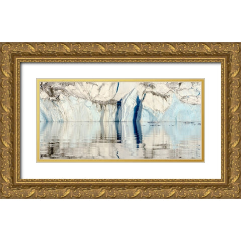 Glacier in the Sermiligaaq Fjord- Ammassalik- Danish Territory. Gold Ornate Wood Framed Art Print with Double Matting by Zwick, Martin