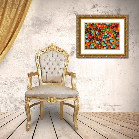 Colorful assortment of jelly bean candy Gold Ornate Wood Framed Art Print with Double Matting by Flaherty, Dennis