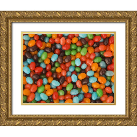 Colorful assortment of jelly bean candy Gold Ornate Wood Framed Art Print with Double Matting by Flaherty, Dennis