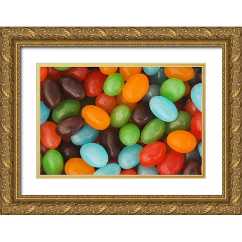 Colorful assortment of jelly bean candy Gold Ornate Wood Framed Art Print with Double Matting by Flaherty, Dennis