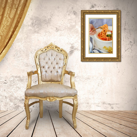 Pasta Gold Ornate Wood Framed Art Print with Double Matting by Majority World CIC