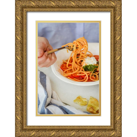 Pasta Gold Ornate Wood Framed Art Print with Double Matting by Majority World CIC