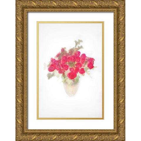 Abstract of bouquet of roses Gold Ornate Wood Framed Art Print with Double Matting by Jaynes Gallery
