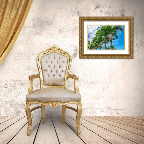 Manila Palm trees Gold Ornate Wood Framed Art Print with Double Matting by Engelbrecht, Lisa S.
