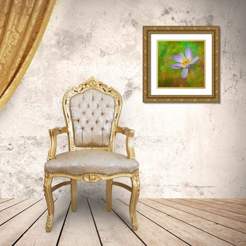 A photo painting of a waterlily Gold Ornate Wood Framed Art Print with Double Matting by Haddad, Sheila