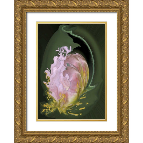 Abstract flowers, digitally manipulated Gold Ornate Wood Framed Art Print with Double Matting by Anon, Ellen