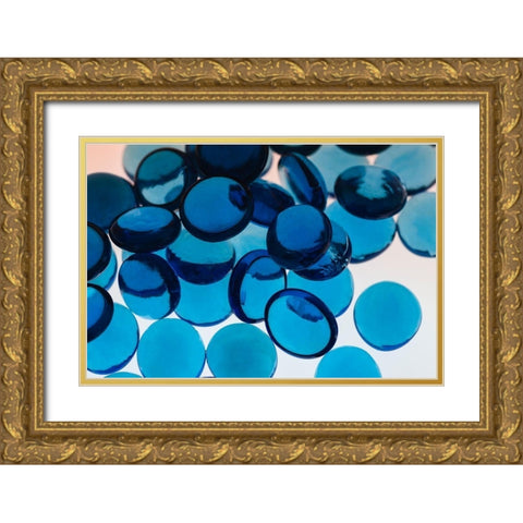 Glass Pebbles with light Gold Ornate Wood Framed Art Print with Double Matting by Beraldo, Zandina Muench