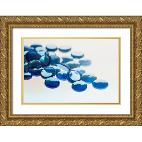 Glass Pebbles with light Gold Ornate Wood Framed Art Print with Double Matting by Beraldo, Zandina Muench