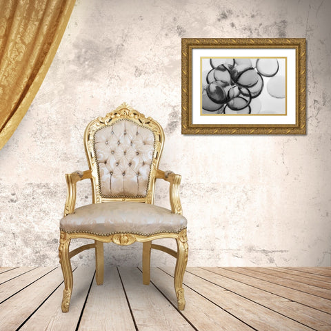 Clear Glass Pebbles with light Gold Ornate Wood Framed Art Print with Double Matting by Beraldo, Zandina Muench