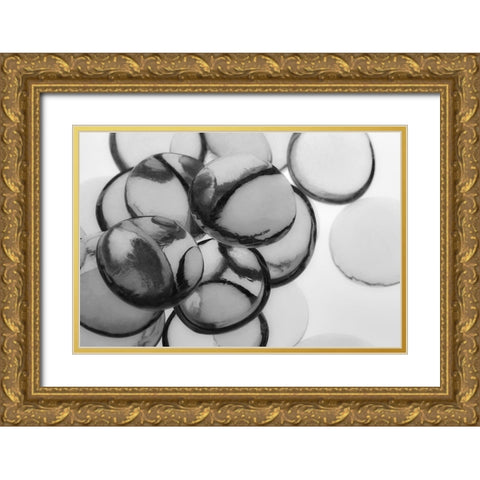 Clear Glass Pebbles with light Gold Ornate Wood Framed Art Print with Double Matting by Beraldo, Zandina Muench