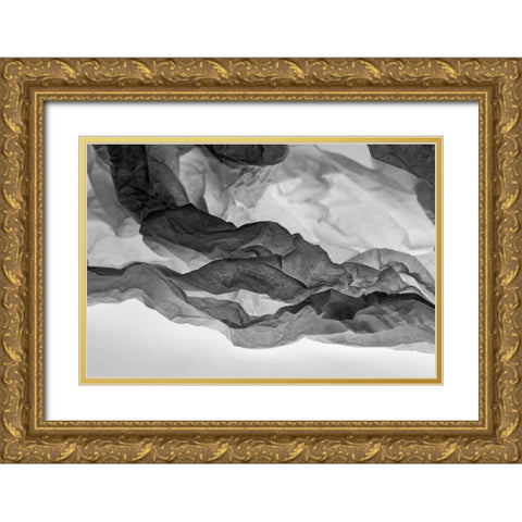 Tissue Paper on Light abstracts Gold Ornate Wood Framed Art Print with Double Matting by Beraldo, Zandina Muench