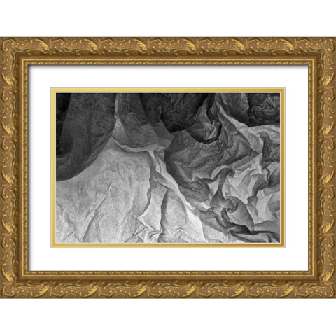 Tissue Paper on Light abstracts Gold Ornate Wood Framed Art Print with Double Matting by Beraldo, Zandina Muench