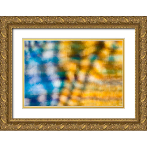 Colorful fabric detail Gold Ornate Wood Framed Art Print with Double Matting by Muench, Zandria