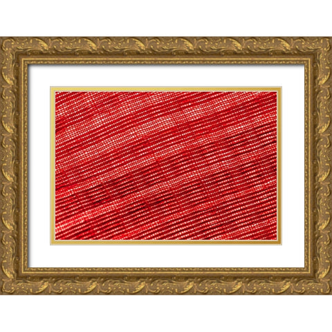Colorful fabric detail Gold Ornate Wood Framed Art Print with Double Matting by Muench, Zandria
