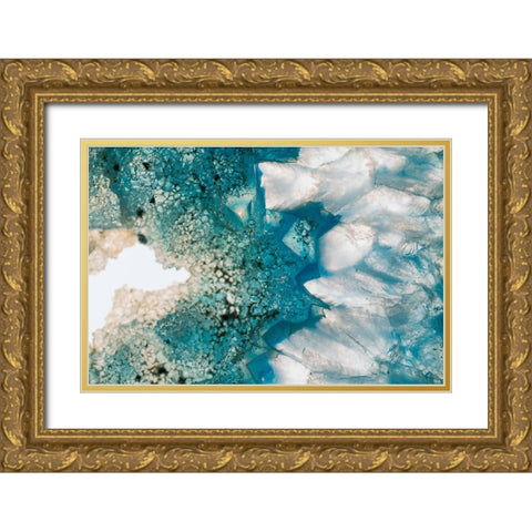 Sliced rock crystals Gold Ornate Wood Framed Art Print with Double Matting by Muench, Zandria