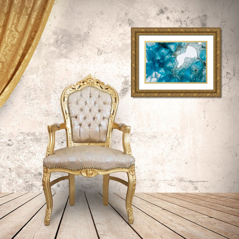 Sliced rock crystals Gold Ornate Wood Framed Art Print with Double Matting by Muench, Zandria
