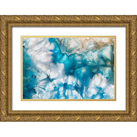 Sliced rock crystals Gold Ornate Wood Framed Art Print with Double Matting by Muench, Zandria