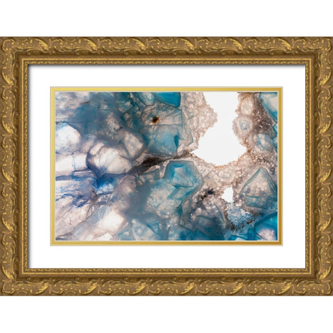 Sliced rock crystals Gold Ornate Wood Framed Art Print with Double Matting by Muench, Zandria