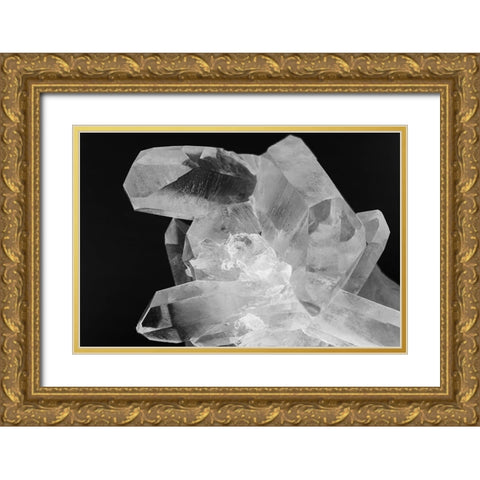 Quartz crystals Gold Ornate Wood Framed Art Print with Double Matting by Muench, Zandria