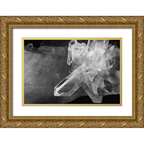 Quartz crystals Gold Ornate Wood Framed Art Print with Double Matting by Muench, Zandria