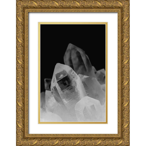 Quartz crystals Gold Ornate Wood Framed Art Print with Double Matting by Muench, Zandria