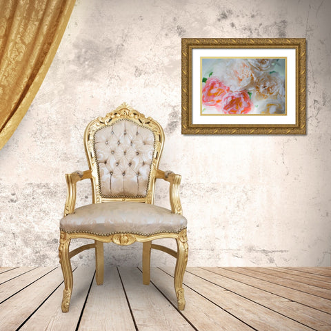 Flowers and light Gold Ornate Wood Framed Art Print with Double Matting by Muench, Zandria