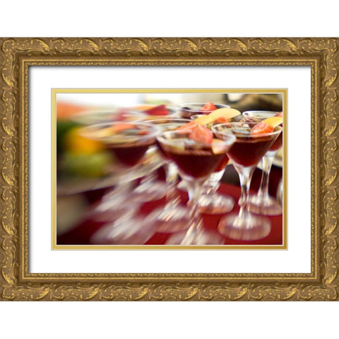 French Polynesia Fruit parfait desserts Gold Ornate Wood Framed Art Print with Double Matting by Kaveney, Wendy